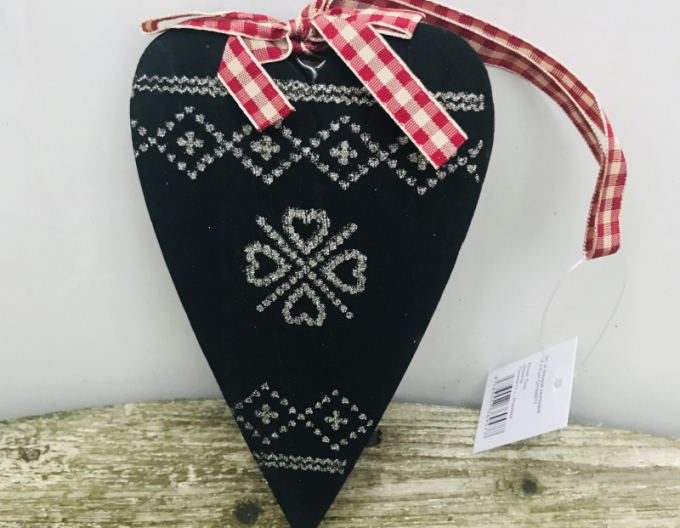 Dřevěné dekorativní srdce 14x9cm