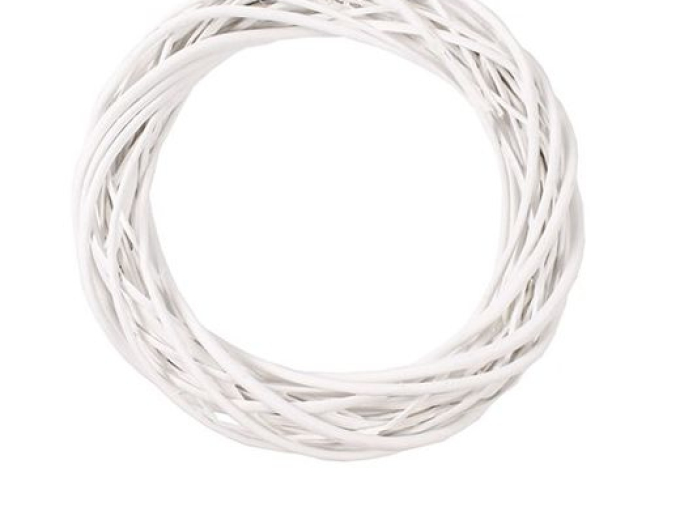 Proutěný věnec bílý 25 cm