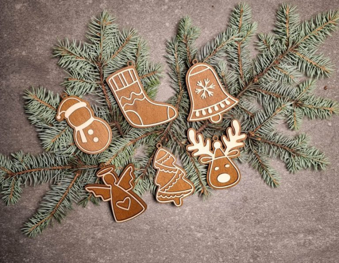 Perníková sada č. 1 - krabice s vánočními ozdobami