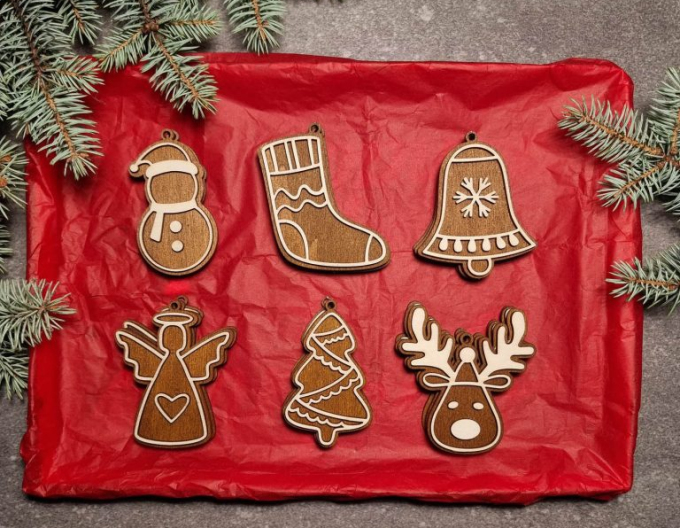 Perníková sada č. 1 - krabice s vánočními ozdobami