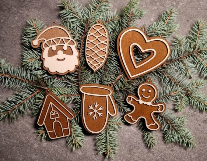 Perníková sada č. 2 - krabice s vánočními ozdobami