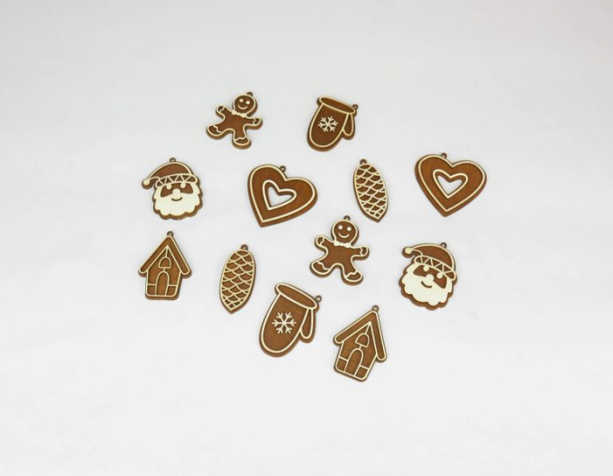 Perníková sada č. 2 - krabice s vánočními ozdobami