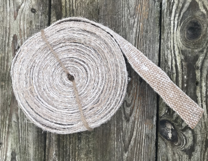 Jutová stuha v barvě slonoviny 3 cmx10 m