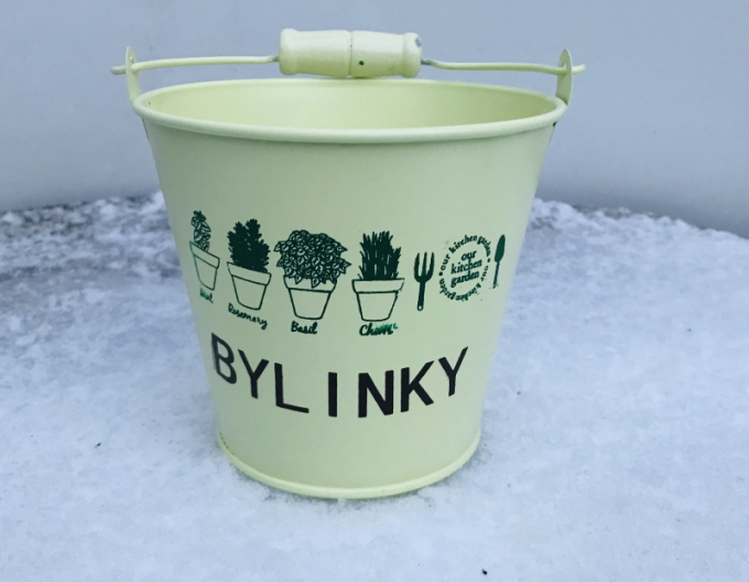 Obal Kovový žlutý bylinky