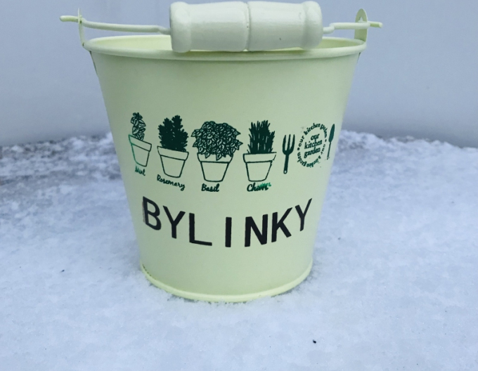 Obal Kovový žlutý bylinky