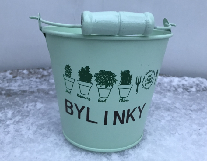 Obal kovový zelený bylinky