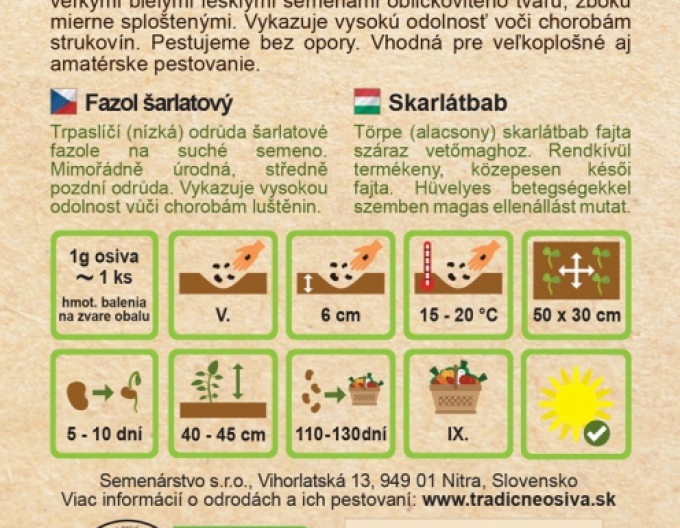 Semenářství Fazol šarlatový - Kontra