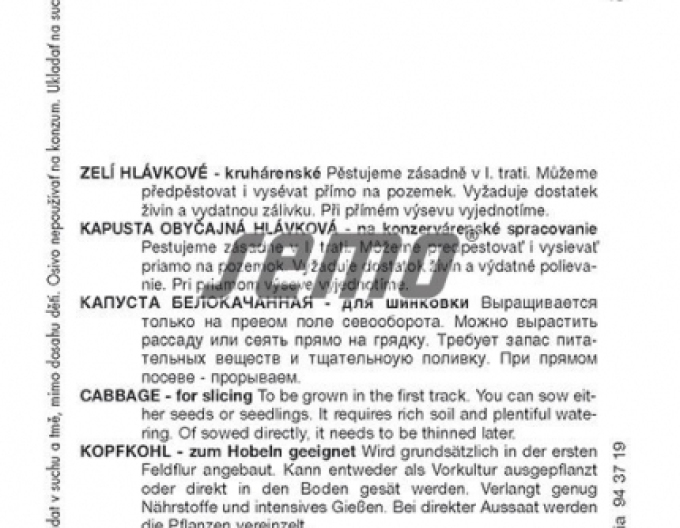 Semo Zelí hlávkové Pourovo pozdní