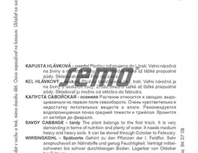 Semo Kapusta hlávková Vertus 2