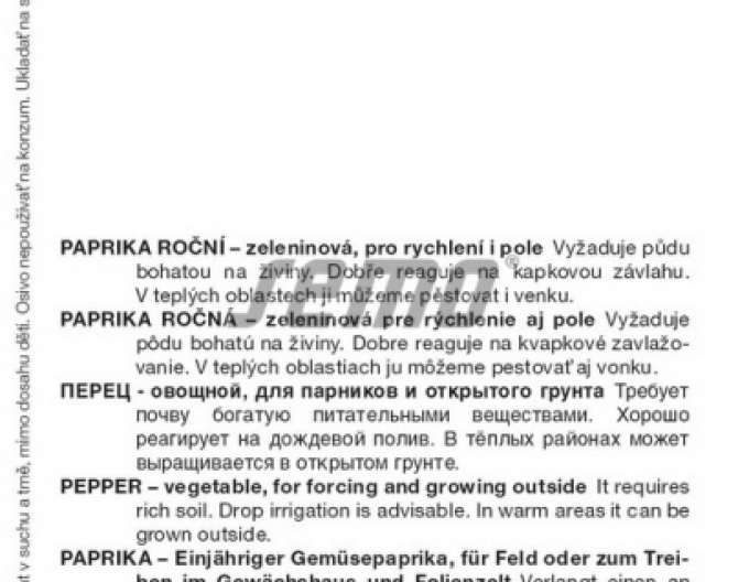 Semo Paprika roční ´Slovanus F1´