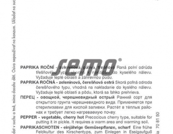 Semo Paprika roční Koral