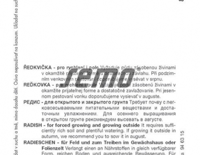 Semo Červená ředkev Granát