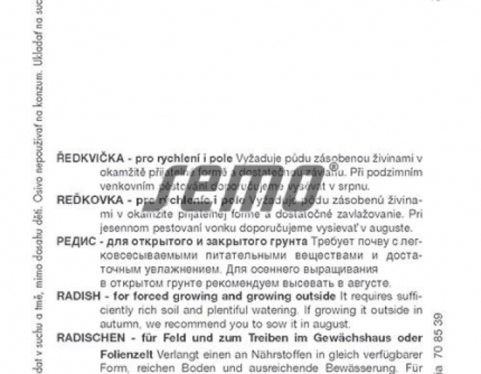 Semo Ředkev séta Prima