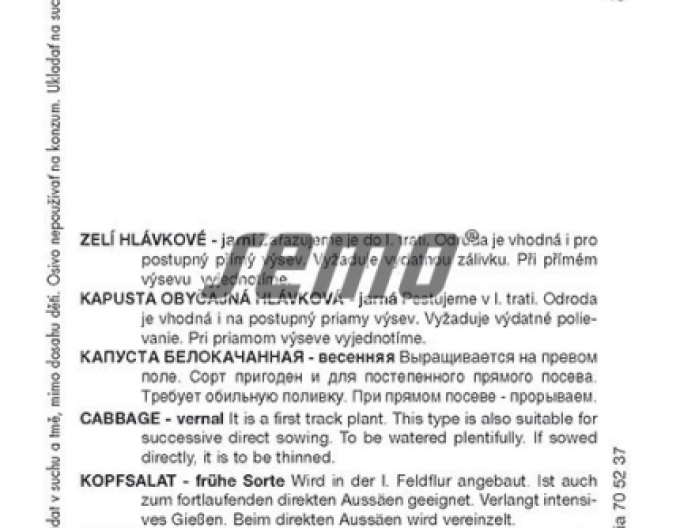 Semo Zelí hlávkové´Sláva F1´