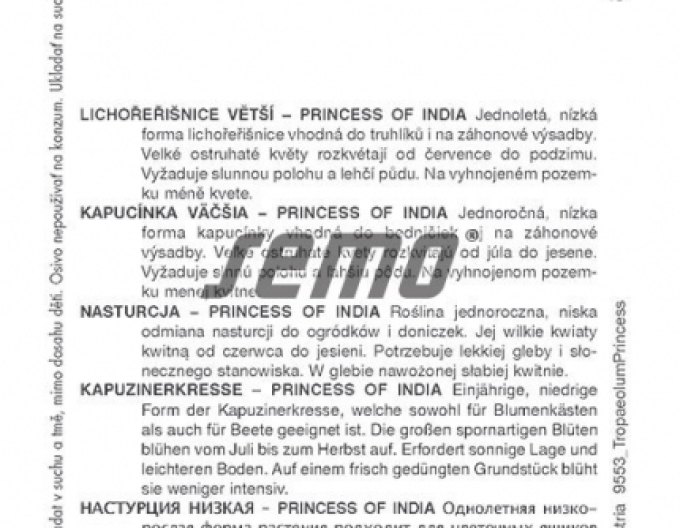 Semo Lichořeřišnice větší ´Princess of India´