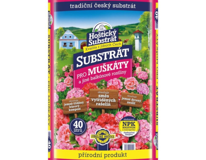 Hoštický Substrát pro muškáty a balkónové květiny 40l