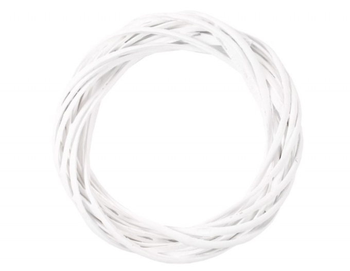 Proutěný věnec bílý 20 cm