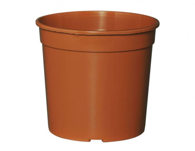 Plastový kulovitý terakotový květináč průměr 11 cm