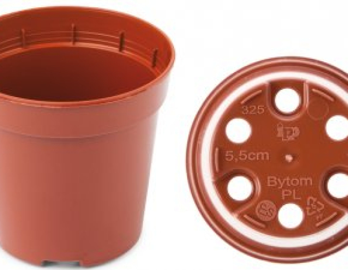 Plastový kulovitý terakotový květináč průměr 5,5 cm