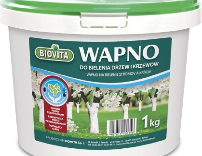 Biovita Vápno na bělení stromů a keřů kbelík 1kg