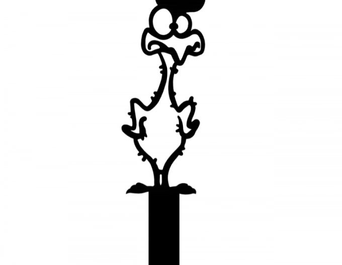 Zahradní zápich - oškubaný kohout 30cm