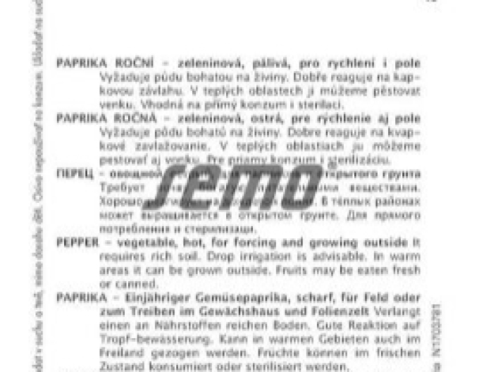 Semo Paprika roční ´Dráky F1´