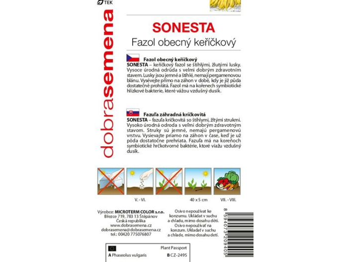 Dobrá semena Fazol obecny keříčkový Sonesta