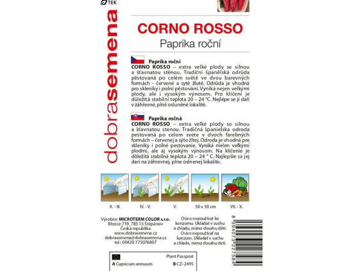 Dobrá semena Roční paprika Corno Rosso´