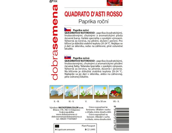 Dobrá semena Paprika roční ´Quadrato D´Asti Rosso´