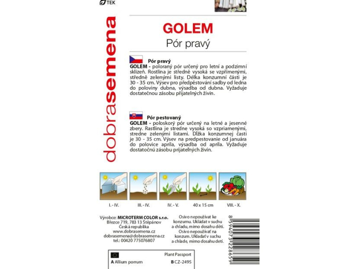 Dobrá semena Pór pěstovaný  Golem