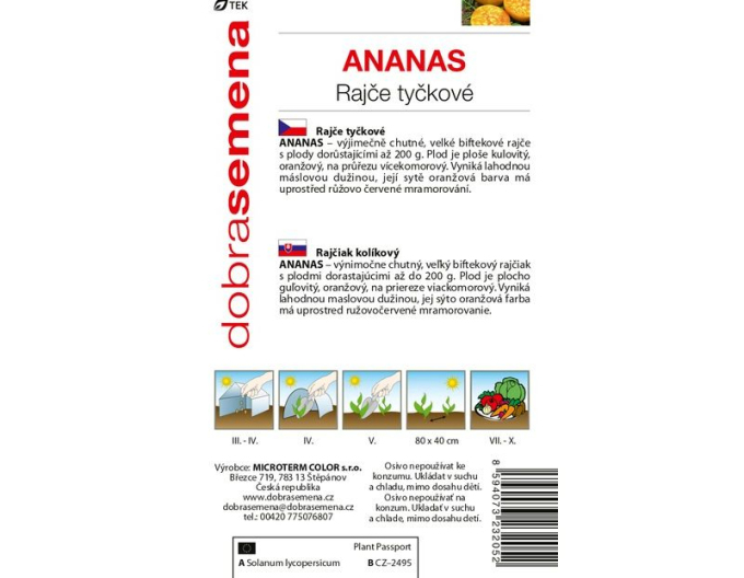 Dobrá semena Rajče tyčkové žluté ´Ananas´