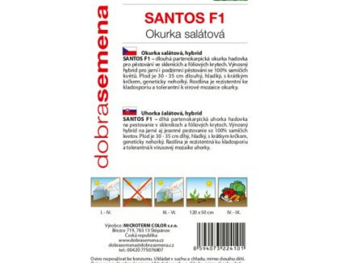 Dobrá semena Okurka setá Santos F1