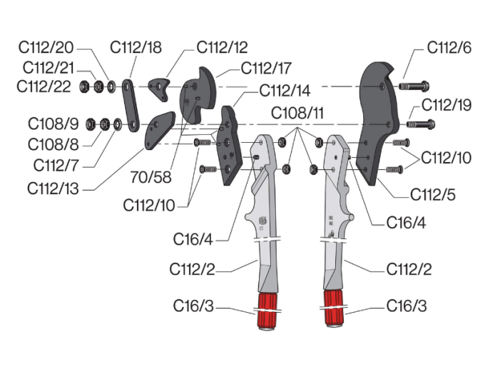 FELCO C112 Obouruční kleště, s vedením