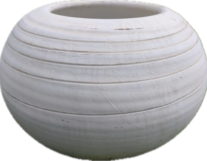 Hliněný Květináč bílý ´Gula S´