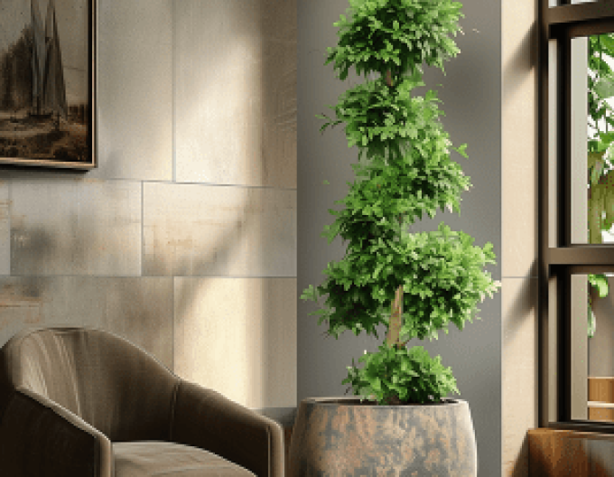 Hliněný květináč ´Baq Atlas Balloon Brown´