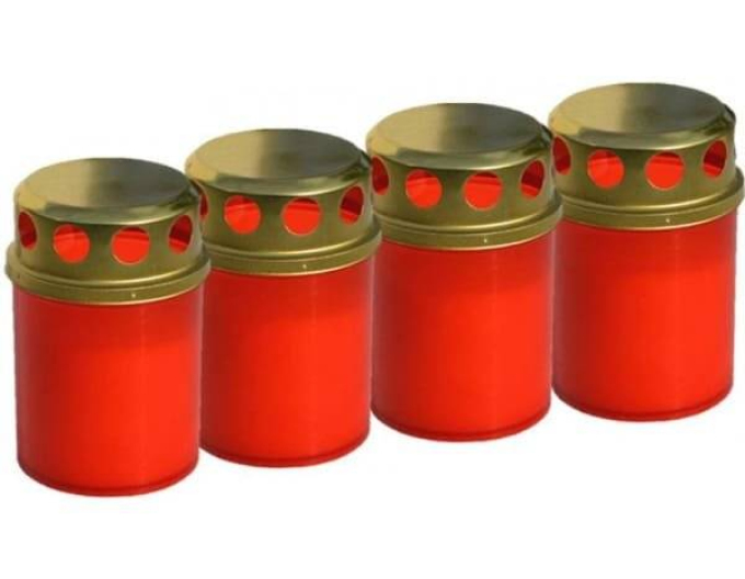 Plastové červené hřbitovní kahany 40ks