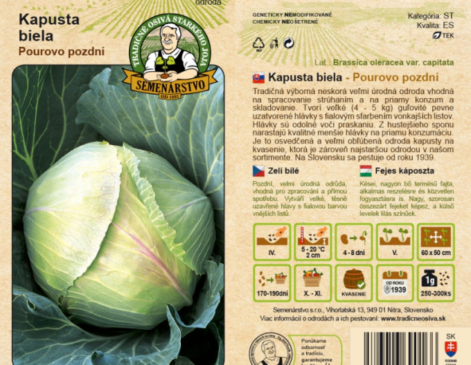 Semenářství Bílé zelí `Pourovo pozdní´