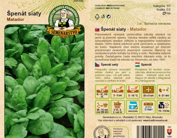 Semenářství Špenát Matador