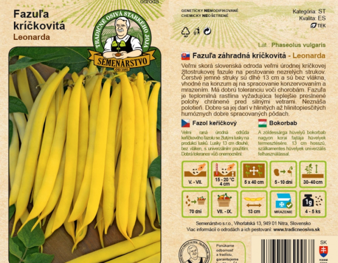 Semenářství Fazole zahradní Leonarda