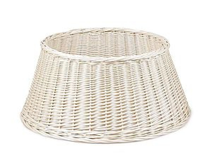 Proutěný koš bílo-šedý