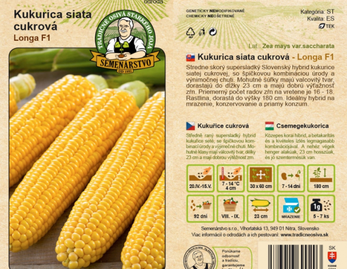 Semenářství Sladká kukuřice ´Longa F1´