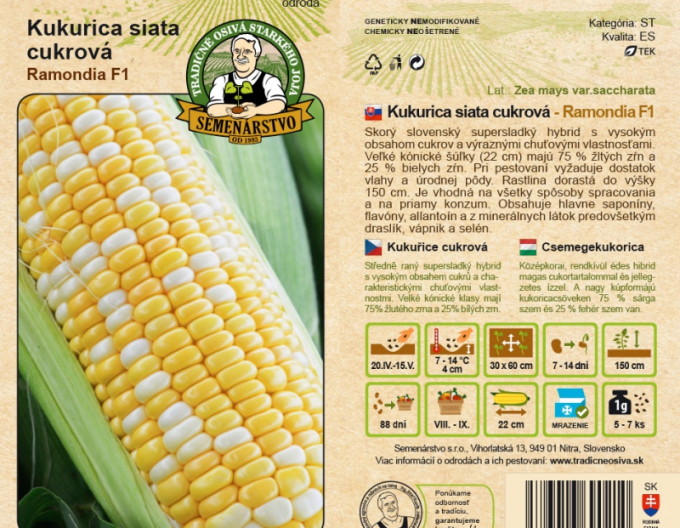 Semenářství Sladká kukuřice Ramondia F1