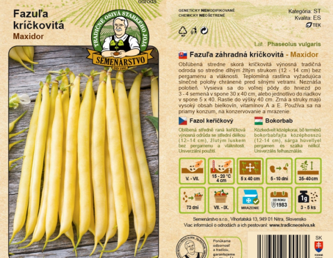 Semenářství Zahradní fazole ´Maxidor´