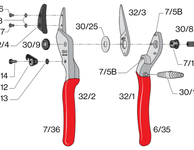 FELCO 32 Nůžky s kovadlinovým protiostřím