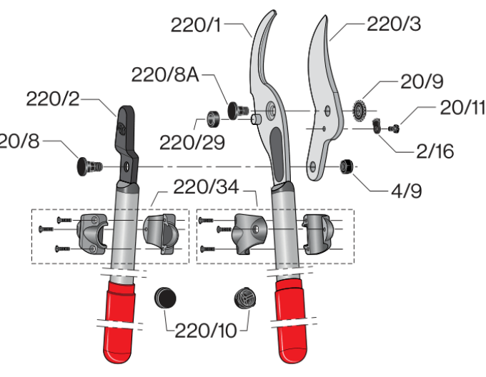 FELCO 220 Dvouruční nůžky na větve