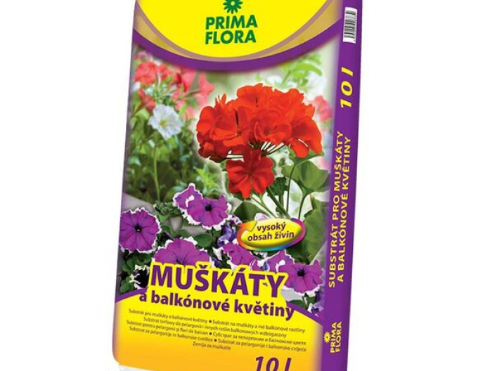 PRIMAFLORA Substrát pro muškáty a balkónové květiny 10l