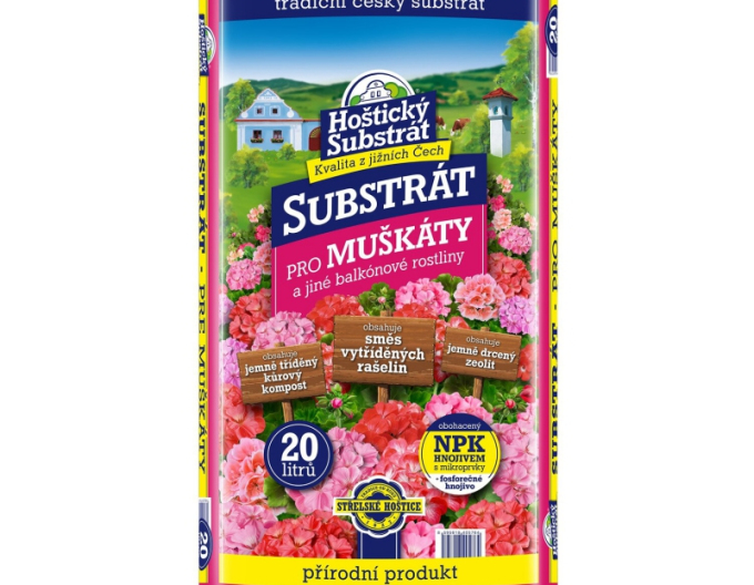 Hoštický Substrát pro muškáty a balkonové květiny 20l
