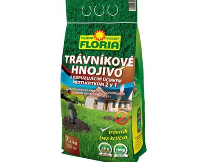 Floria Trávníkové hnojivo s účinkem proti molům 7,5 kg